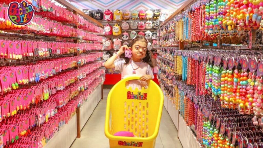 little girl in a toy store